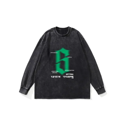 SFTTR Длинный рукав Т-рубашка Унисекс Черный