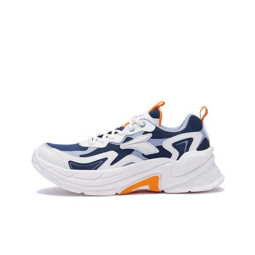 361° Slip-Resistant Abrasion-Resistant Breathable Lightweight Low-Top Running Shoes Men's White Blue