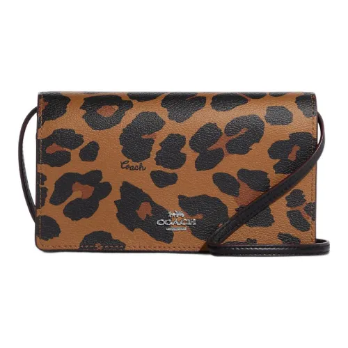 COACH Anna Холст с покрытием и гладкая кожа Ручная сумка через плечо среднего размера Женская Светло-коричневая