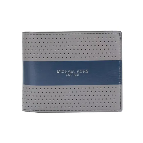MICHAEL KORS KENT Коровья кожа Держатель для карт Монетница Мужской кошелек Серый и Синий