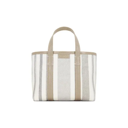 Balenciaga Barbes Raffia Кожа Вставка Комбинированная Сумка через плечо Сумка Женская Белая Серый