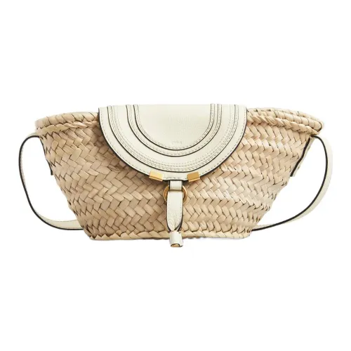 Chloe Marcie Коровья кожа Raffia Ткани вязаные Baskets Сумка Сумки через плечо Сумка через плечо Маленькая Женская