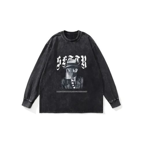 SFTTR Длинный рукав Т-рубашка Унисекс Черный