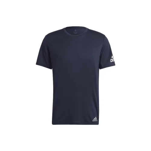 Adidas Бег Т-Рубашка Мужская Синяя