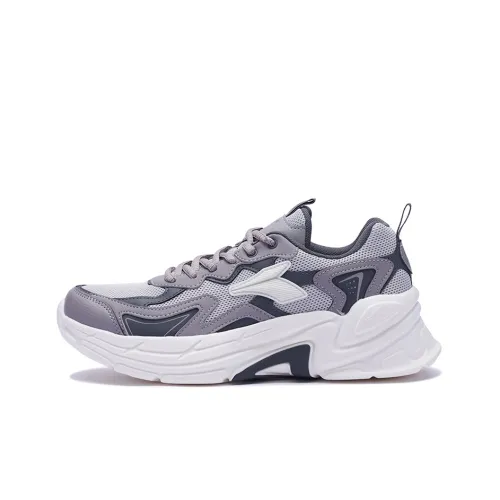 361° Противоскользящий Износостойкий Дышащий Легкий Низкий Топ Беговые кроссовки Мужской Цинково-железный серый