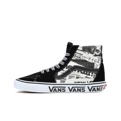 Vans SK8 High Топ Скейтборд Кроссовки Унисекс Черный Белый