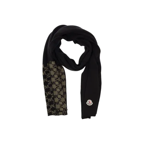 MONCLER Cotton Knit Шарфы Мужской Черный