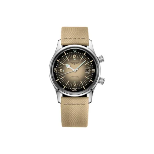 LONGINES Classic Vintage Автоматический Механический Механизм Унисекс Часы 36 мм Черный Циферблат Корпус из Нержавеющей Стали Ремешок из Холста