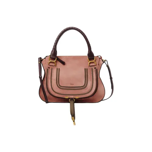 Chloe Marcie Многоцветный Замша с Блестящим Телячьей Кожей Сумка через плечо Сумка Средний Женская Розовая