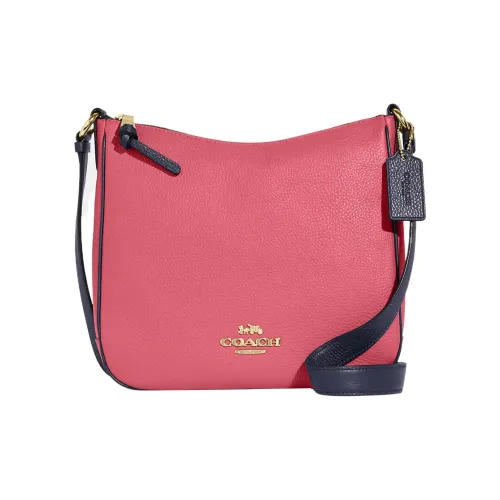 COACH Ellie Утонченный Pebble Кожа Сумка через плечо Средняя Женская Арбузно-красный