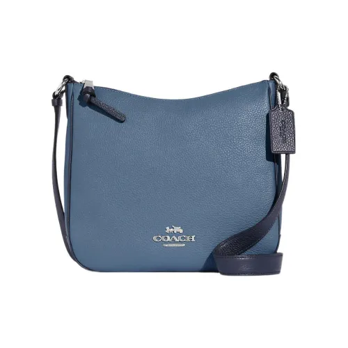 COACH Ellie Утонченный Pebble Кожа Сумка через плечо Средний Женский Индиго