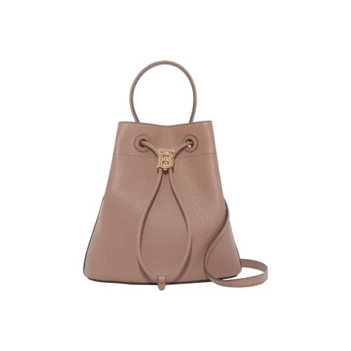 Burberry Сумка-ведро из крупнозернистой текстуры коровьей кожи портативная сумка через плечо женская сумка через плечо светлый цвет седло коричневый