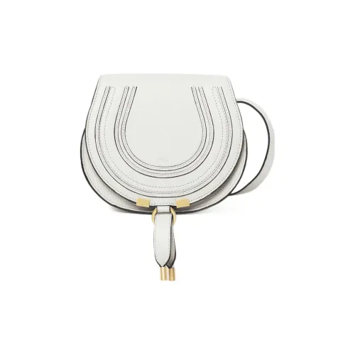 Chloe Marcie Телячья кожа Седло Сумка Сумка через плечо Маленькая Женская Белая