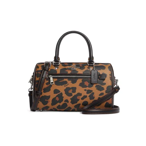 COACH Rowan ICONIC Холст с покрытием и гладкая кожа Доска Сумка через плечо Большая Женская Коричневая Черная