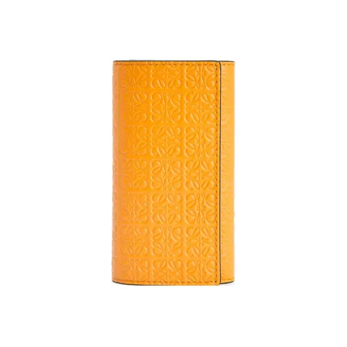 LOEWE Шелк Коровья кожа Key Pouch Женские Апельсин