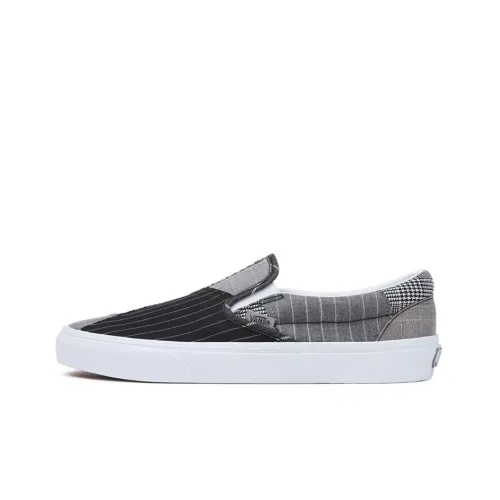 Vans Slip On Series Пэчворк Низкие Кроссовки для скейтбординга Унисекс Серый Черный