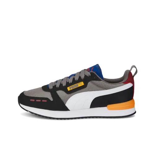 PUMA R78 Low Топ Casual Унисекс Серый Черный Желтый