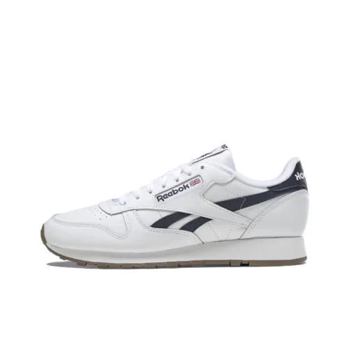 Reebok Classic Leather Low Топ Беговые кроссовки Унисекс Белый Синий