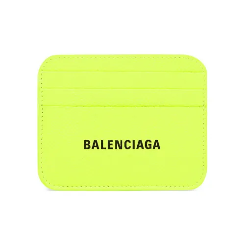 Balenciaga Рельефная Телячья Кожа Держатель для Карт Держатель для Карт Женский Неоново-Желтый