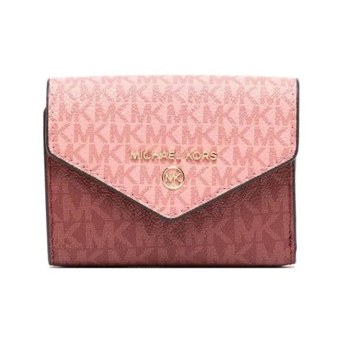 MICHAEL KORS Jet Set Покрытый холст Держатель для карт кошелек Женский Розовый Фиолетовый