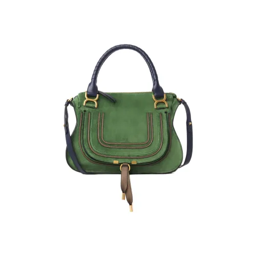 Chloe Marcie Замша с Блестящим Телячьей Кожей Сумка через плечо Сумка Средний Женская Зеленая