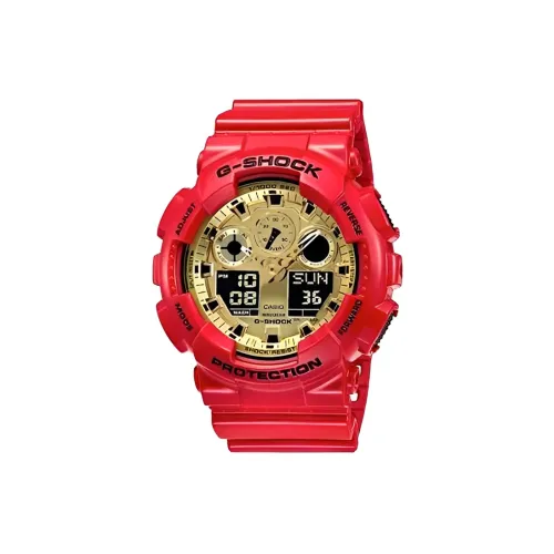 CASIO Кварцевый механизм Смольный ремешок Часы для мужчин Золотой циферблат