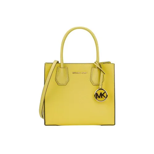 MICHAEL KORS Mercer Зернистая текстура кожа Личи Коровья кожа Аккордеонная сумка Сумка через плечо Сумка среднего размера Женская Желтая