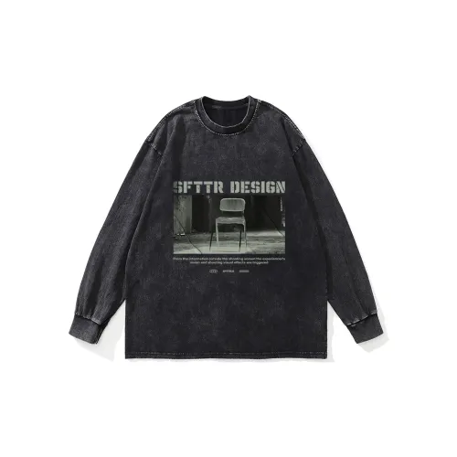 SFTTR Длинный рукав Т-рубашка Унисекс Черный