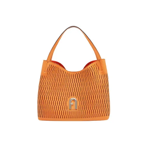 Furla Primula Cut Out с рельефной телячьей кожей ведрообразная сумка сумка на одно плечо большая женская ярко-оранжевая