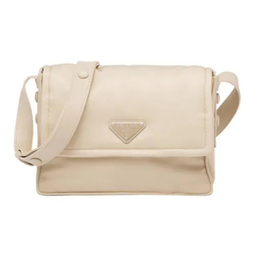 PRADA Cini Ткань с кожаными вставками Курьерская сумка Сумка через плечо Сумка на плечо Мужская Пустынный Желтый