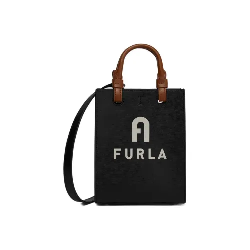 Furla Crumbs Кожа Тоут Сумка Сумка для покупок Сумка Сумка через плечо Сумка через плечо Мини Женская Черная