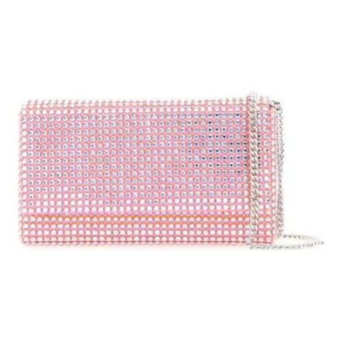 AMINA MUADDI Кристальный Инкрустированный Сатин Эффект Одно плечо Через плечо Клатч Женский Розовый