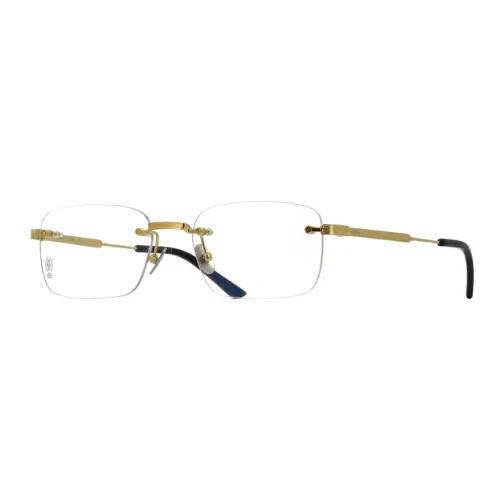 Cartier Alloy Rectangular Eyeglass Frames Unisex Gold Transparent