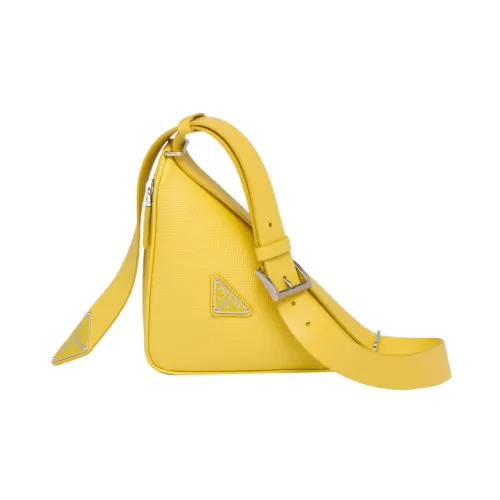 PRADA Saffiano кожа треугольная сумка-бананка стандартная мужская солнечно-желтая