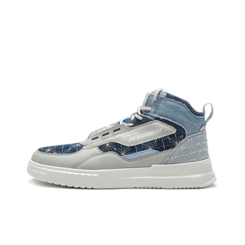 XTEP Высокие Кроссовки для Скейтбординга Мужские Серые Синие