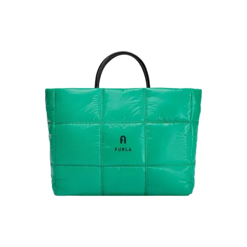 Furla Opportunity Блестящий Нейлоновый Тот Сумка Сумка для покупок Сумка Большая Женская Зеленая