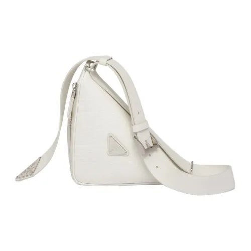 PRADA Triangle Saffiano Leather Wallet Men's White