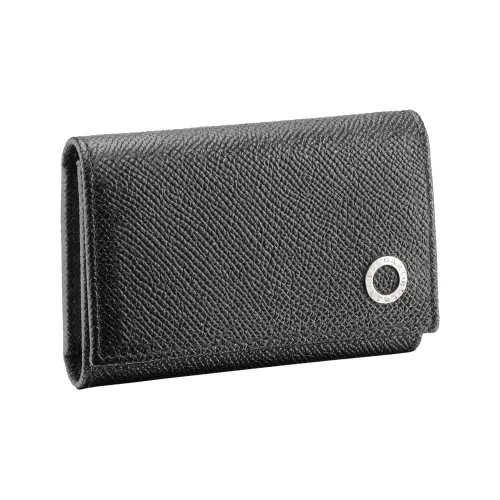BVLGARI Телячья кожа Key Pouch Мужской Серый