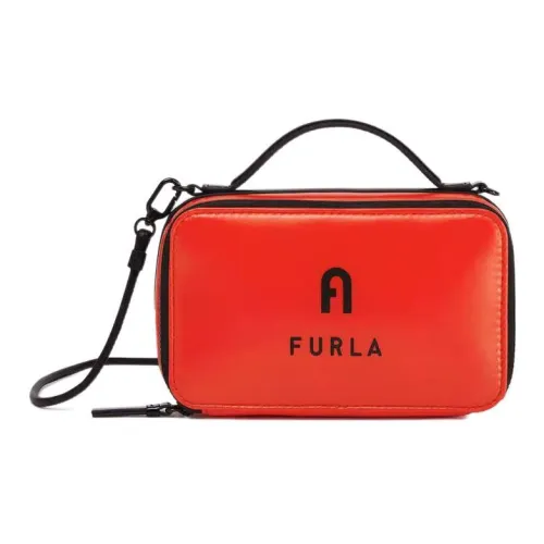 Furla Блестящая Нейлоновая Сумка через плечо Сумка через плечо Мини Женская Гранатовая Красная