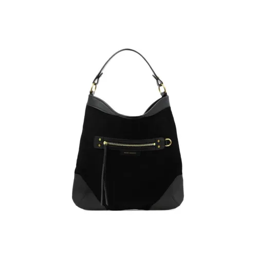 ISABEL MARANT Замша Телячья кожа Портативная Сумка через плечо Сумка на плечо Женская Черная