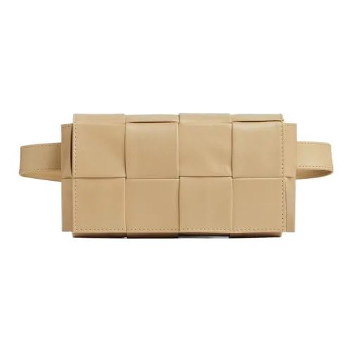Bottega Veneta Cassette Belt Корова Кожа Коробка Сумка Camera Сумка Банан Сумка через плечо Мини Мужская Бежевый Желтый