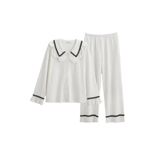 Q'NIANMA Груша Белый Пижамный Комплект для Женщин