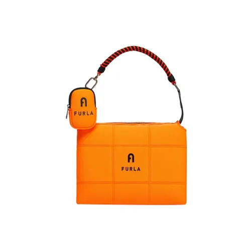 Furla Piuma Ткань Сумка Сумка через плечо Женская Ярко-оранжевая