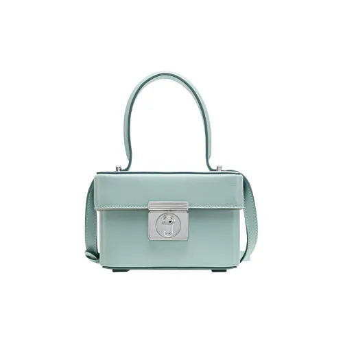 VANESSA HOGAN Корова Кожа Коробка Сумка Сумка через плечо Сумка Маленькая Женская Озерный Синий