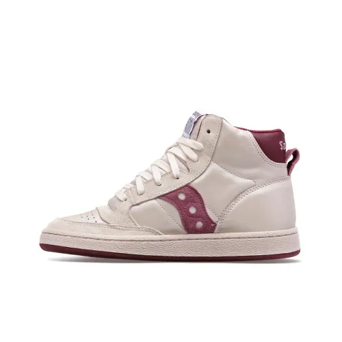 Saucony Jazz Court High Сатин Противоскользящий Устойчивый к истиранию Высокий Топ Скейтбординг Кроссовки Женские