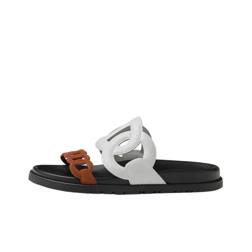 HERMES Extra Слипоны Женские Белые Коричневые