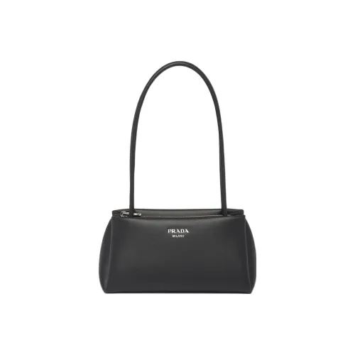 PRADA Hobo Кожа Тоут Сумка Сумка для покупок Сумка Маленькая Женская Черная