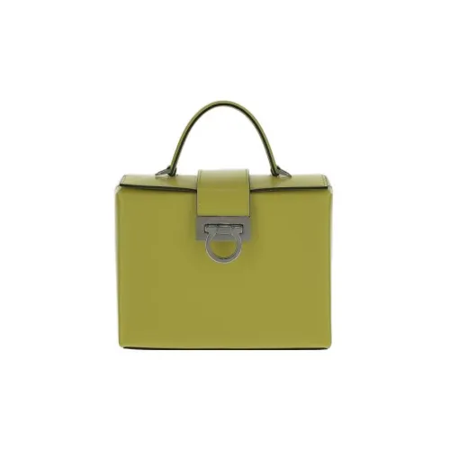 FERRAGAMO Trifolio Телячья кожа Маленькая квадратная сумка Сумка через плечо Сумка Женская Зеленая