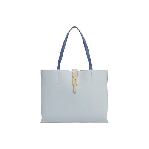 Furla Sofia Collection GRAIN LEATHER Тоут Сумка Сумка для покупок Сумка Большая Женская Серо-синяя