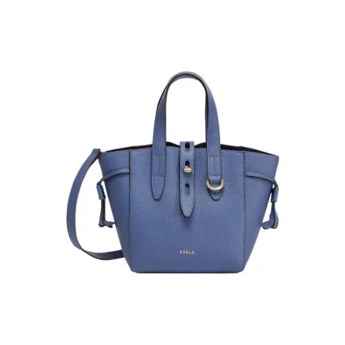 Furla Net Collection Рельефная Телячья Кожа Тоут Сумка Сумка для покупок Сумка через плечо Мини Женская Синяя